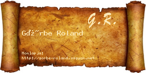 Görbe Roland névjegykártya